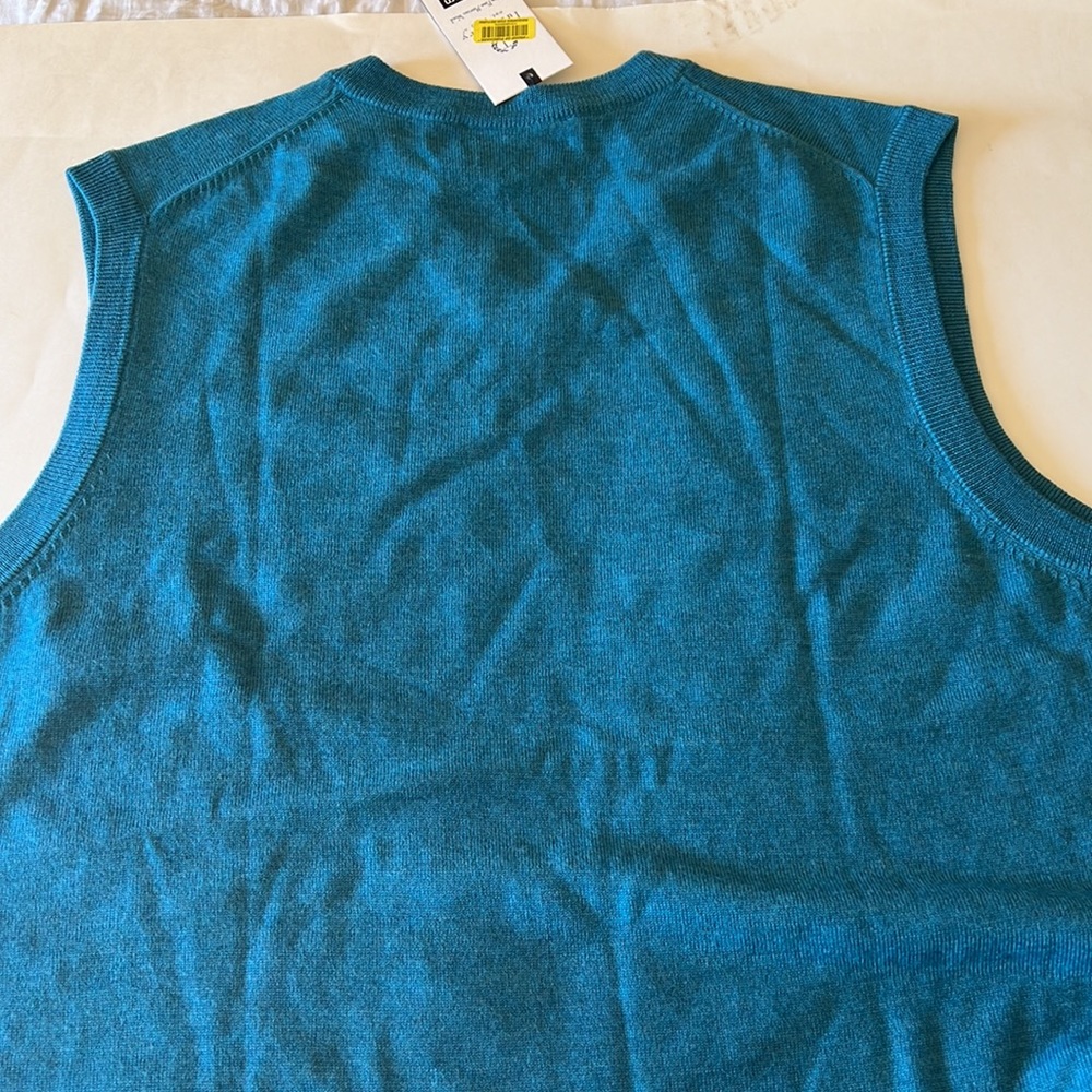 Turnbury Sweater Vest Wool Dark Turquoise Vest New - Picture 4 of 10